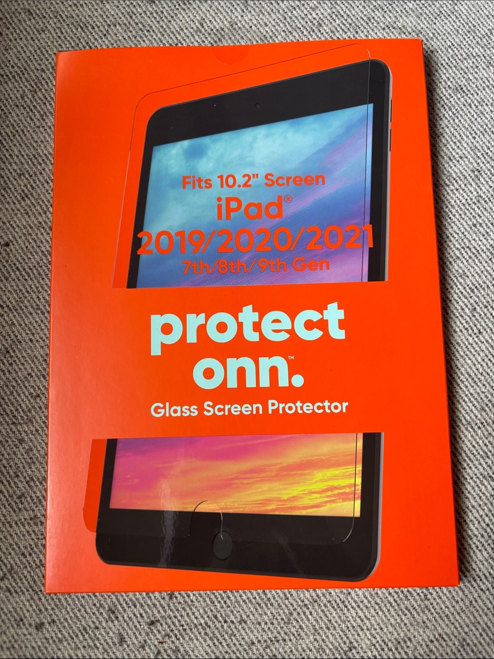 protect onn. Glass Screen Protector for 10.2" iPad - Orange